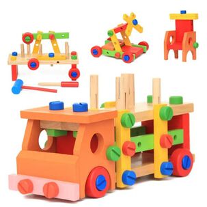 Juguete Montessori Camión De Madera Multifuncional